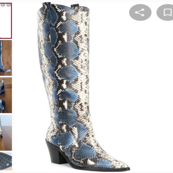 ANTONIO MELANI Shoes - Antonio melani 6.5 6 1/2 blue snakeskin cowboy tall boots boot peigi